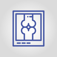 Bone isolated flat linear vector icon