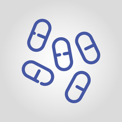 Medical pill isolated flat vector linear icon
