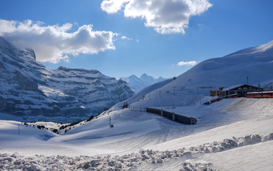 winter landscape, winter activity, sport, snow mountain peak

