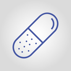 Medical pill isolated flat vector linear icon