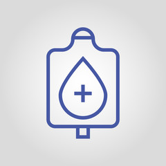 Fototapeta premium Blood donation isolated flat vector linear icon