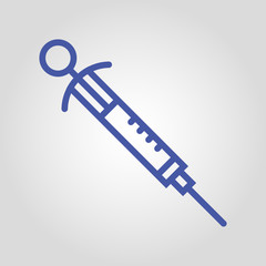 Medical injection isolated flat linear vector icon