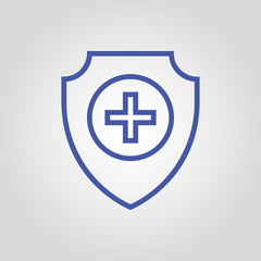 Medical protection sign isolated linear flat vector icon