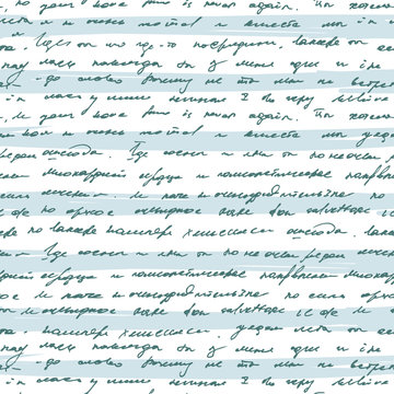 Seamless pattern with handwriting text