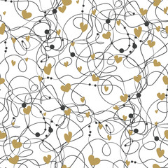 Seamless pattern with hearts. Valentines Day background