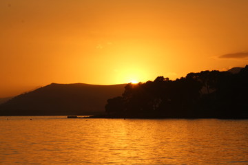 Naklejka premium Sonnenuntergang am Meer