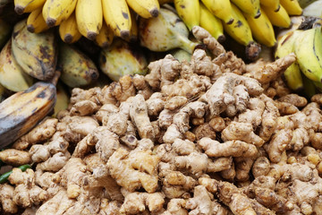 small africa ginger roots background