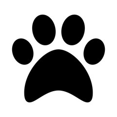 Cat, paw print. Flat icon, symbol. Vector