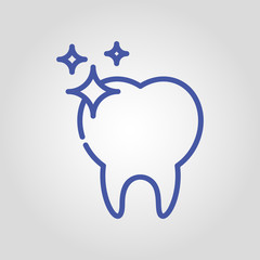  Shiny Tooth isolated flat linear vector icon