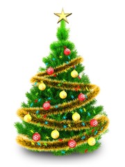 3d neon green Christmas tree
