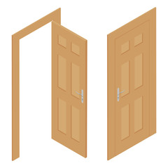 Isometric door vector
