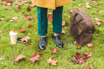 fashionable woman on lawn