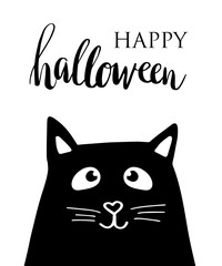 Happy Halloween vector lettering card