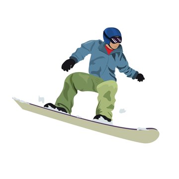 Winter sport. Snowboarder. Vector illustration