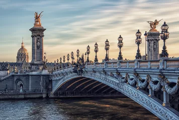 Foto auf Acrylglas Brücke Alexandre III in Paris © Stockbym