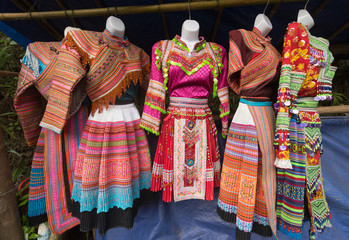 Hmong national dresses, northern Vietnam - 179950365