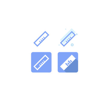 Ruler blue icon on white background. logo. web. Symbols. vector illustration