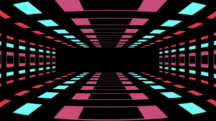 retro game style infinite tunnel flight seamless loop animation with game over blinking text - new quality 4k vintage colorful joyful video footage - Powered by Adobe
