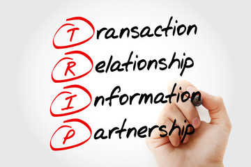 TRIP - Transaction, Relationship, Information, Partnership, acronym business concept