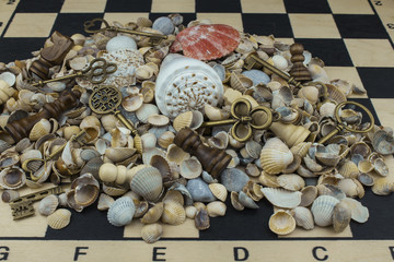 Heap of scenery on a chessboard