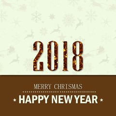 Fototapeta na wymiar 2018, merry chrismas and happy new year desgin