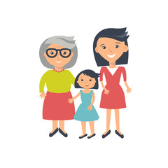 three ages of women from child to senior