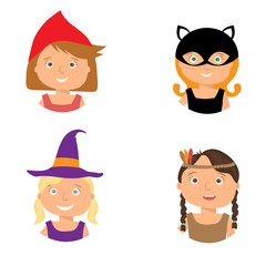 Illustration of Kids Trick or Treating