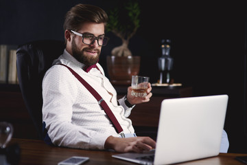 Business person working with laptop