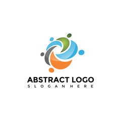 Abstract People Logo Template. Vector Illustrator Eps. 10