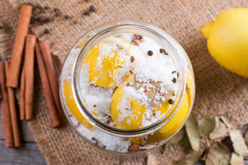 Preparing preserved lemons