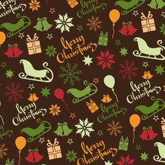 merry chrismas pattern desgin on brown background