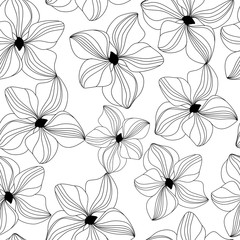 Seamless pattern with pink orchid, vector