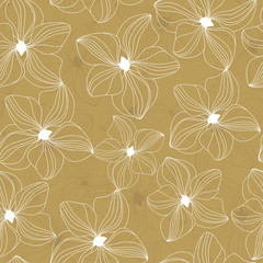 Floral seamless pattern with beautiful flowers, hand-drawing. Vector illustration.