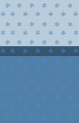 Winter background with snowflake pattern. White and blue colors. Vector illustration. Flat design. 