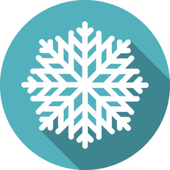 snowflake round icon with long shadow