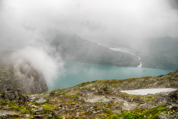 Mountain hiking in Norway