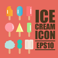 nine Ice creams icon vector