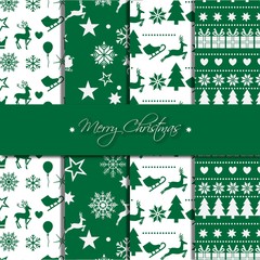 set of merry chrismas patterns desgin background