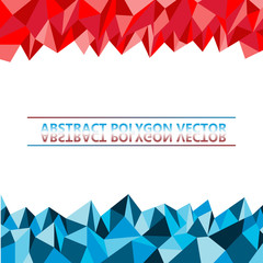 Abstract Polygon red and blue Vector background
