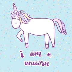 Born to be Unicorn,print design,isolated on white background,hand drawn vector illustration