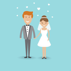 Cute cartoon wedding couple