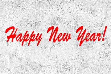 The inscription Happy New Year on abstract white background