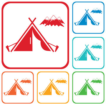 Tourist tent icon
