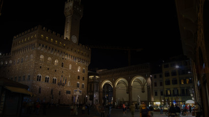 Fototapeta na wymiar FLORENCE, ITALY,Palazzo Vecchio and the Piazza della Signoria,