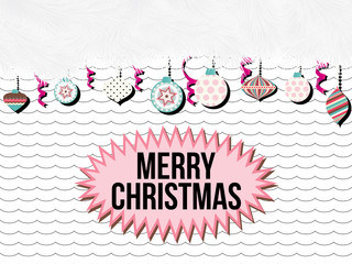 merry christmas graphic balls