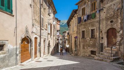 Fototapeta na wymiar Scanno (L'Aquila) - A view of the little ancient town