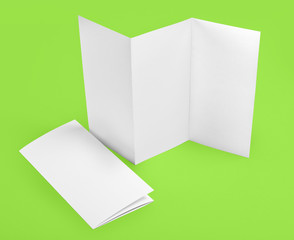 blank white folding paper flyer