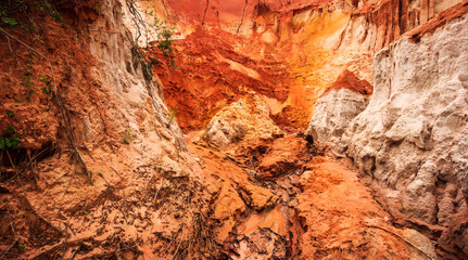 Fairy Stream Canyon (Suoi Tien), overlooking little river that winds its way through bamboo forests, boulders and the dunes behind the village, Mui Ne, Phan Thiet, Vietnam.