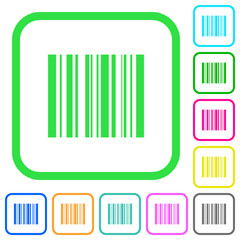 Barcode vivid colored flat icons icons