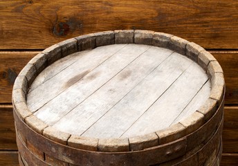 Old wooden barrel